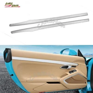 Para Porsche 911 718 981 Boxster Cayman Brillante S. Acero Interior Panel Puerta Borde - Imagen 1 de 3