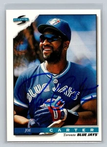 JOE CARTER HANDSIGNIERTE 1996 SCORE TORONTO BLUE JAYS BASEBALL KARTE #308 - Bild 1 von 2