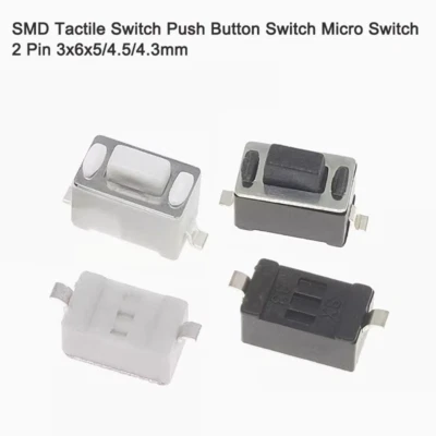 SMD Tactile Switch Push Button Switch Micro Switch 2 Pin 3x6x5/4.5/4.3mm - Image 1 of 4