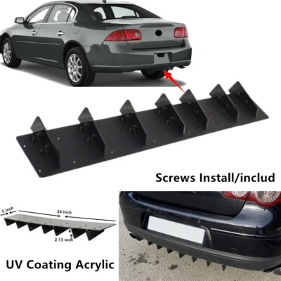 34x5" Fit For Buick Lucerne 2006-2011 Rear Bumper Lower Diffuser Shark Fin Black - Image 1 of 4