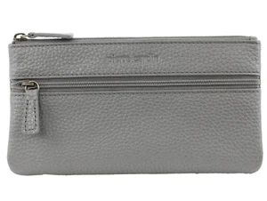Pierre Cardin Leather Wallet Case for Phone and Coins in Steel - Picture 1 of 2