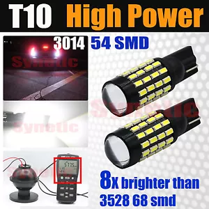 2X T10/921/168 High Power LED White Backup Reverse Light Bulbs Projector - Picture 1 of 7