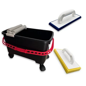 Fliesenleger Waschset 20l Wascheimer mit Rollen Fugbox Fliesenwaschset Fugbrett - Bild 1 von 8