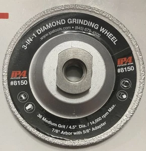 IPA 8150 3 in 1 Diamantschleifscheibe 7/8” Dorn mit 5/8” Adapter - Bild 1 von 2