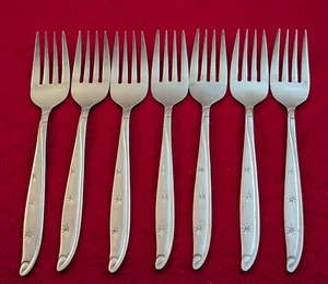 Menge 7 Vintage Castle Court CCS5 Sterne & Reben Starburst Edelstahl Salatgabeln - Bild 1 von 5