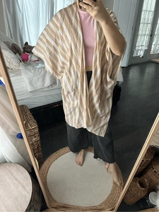 Poncho donna Duluth Trading Company taglia unica leggero a righe - Foto 1 di 4