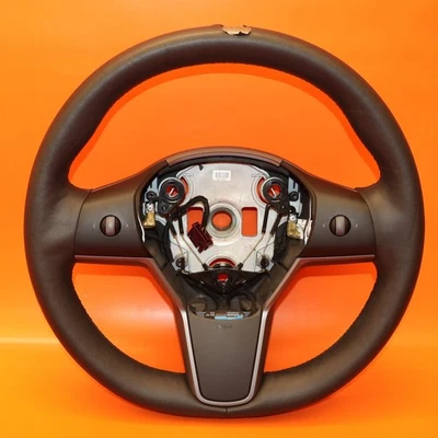 TESLA MODEL Y 3 STEERING WHEEL 2020 2021 2022 2023 1490214-00-B OEM DAMAGED - Image 1 of 4