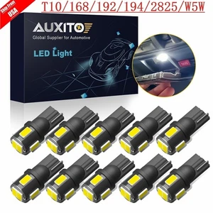 T10 6-LED License Plate Light Bulbs 6000K Bright White 168 2825 194 Canbus - Picture 1 of 22