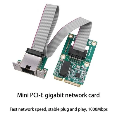 Mini PCIE Gigabit Ethernet Card 10 100 1000Mbps Full Half Duplex Network Car BEA - Image 1 of 4