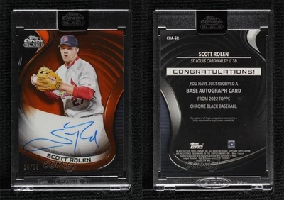 2022 Topps Chrome Black Auto Orange Refractor /25 Scott Rolen #CBA-SR Auto HOF - Image 1 of 2