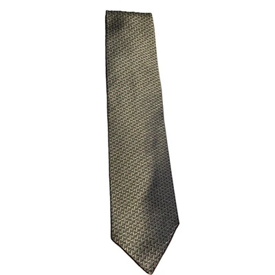 Corbata Woodward Para Hombre Corbata Seda De Colección Metálica Plateada Geométrica Ancha Hecha en EE. UU. Foto 1 de 4