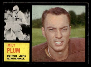 Tarjeta Milt Plum 1962 Topps #50 Detroit Lions - Imagen 1 de 2