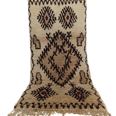 Vintage Moroccan Azilal Rug Handmade Berber Geometric Red Carpet Tribal Wool - Image 1 of 4