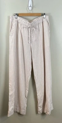 Pantalones de vestir para mujer A New Day XL mezcla de lino a rayas pierna ancha costeros informales Foto 1 de 4