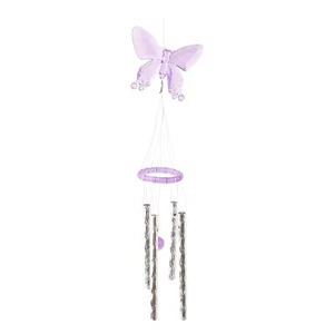 Wind Chime Outdoor Yard Butterfly Garden Metal Tubes Ornament 40cm Love - Picture 1 of 12