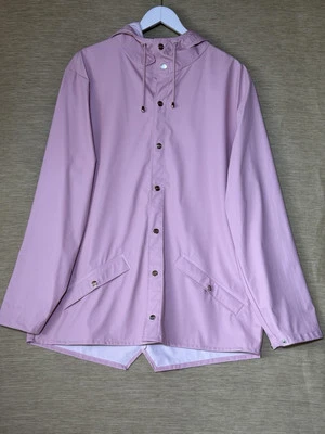 Rains Jacket Womens Size M L  14 16 Rose Pink Hooded Waterproof Raincoat New. - Image 1 of 4