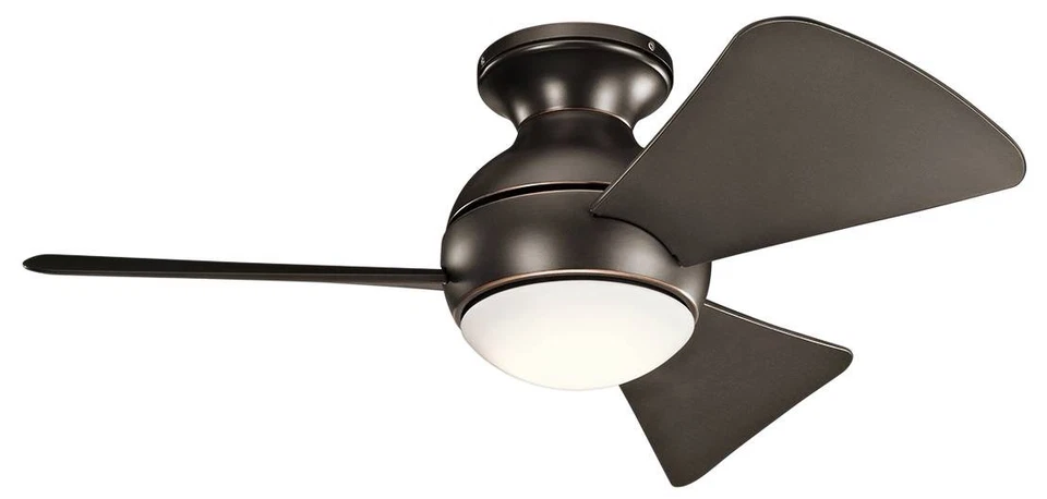34" Sola Olde Bronze Wet LED Hugger Ceiling Fan with Wall Control - Image 1 of 1