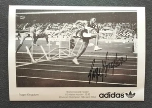 A89 Roger Kingdom atleta estadounidense campeón olímpico foto original firmada - Imagen 1 de 2