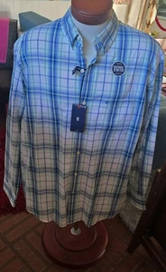 NEW w/tags IZOD Men's Casual Shirt Size XL Blue & Green Plaid - Picture 1 of 5