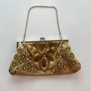 Bijoux Terner Gold Jeweled Clutch Evening Bag NWOT - Picture 1 of 12