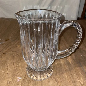 Mikasa Park Lane Clear Crystal Footed Pitcher Retired Piece 8" Tall - Picture 1 of 5