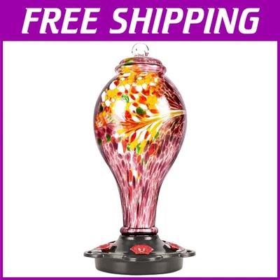 Alimentador de colibrí de vidrio a prueba de fugas 36 oz con protector de hormigas Foto 1 de 4