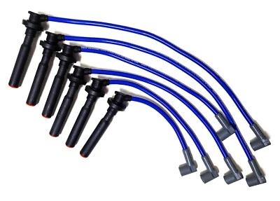 Montero 3.0L 3.5L 97-07 High Performance 10 mm Blue Spark Plug Wire Set 23301B - Image 1 of 2
