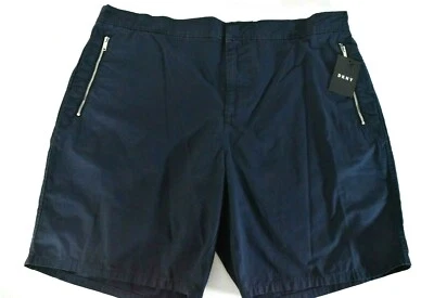 DKNY Mens Chino Shorts New L Navy Blue Zipper Pocket Flat Front Casual - Image 1 of 4