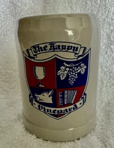 Vintage Ceramic Beer Mug Stein THE HAPPY VINEYARD Winnipeg Manitoba Canada RARE! - Picture 1 of 12