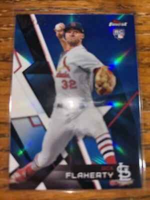 2018 Topps Finest Blue Refractor Rookie Jack Flaherty 99/150 Detroit Tigers - Image 1 of 2