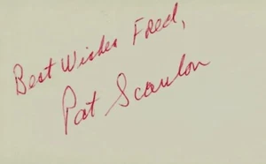 "Montreal Expos" Pat Scanlon Hand Signed 3X5 Card COA - Picture 1 of 2