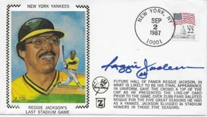 Reggie Jackson "Last Game in Uniform" Auto Cachet - Picture 1 of 1