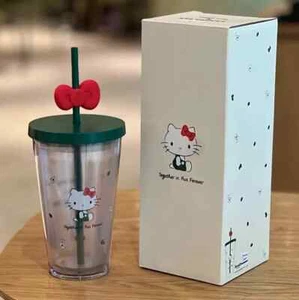 Termo Starbucks X Hello Kitty 2025 16 oz. Taza de paja de agua fría con lindo lazo - Imagen 1 de 13