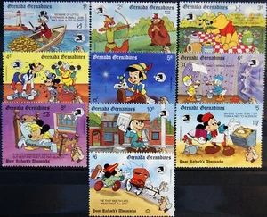 GRENADA GRENADINES 1989 1226-35 DISNEY CARTOONS WORLD STAMP EXPO 89 Washington** - Picture 1 of 1