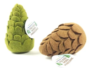 Trader Joe’s Handcrafted Felted Wool Pinecone Festive Fall Holiday Set of 2 - Picture 1 of 5
