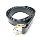 Auth Cisei - Black Gold Leather Hardware Belt