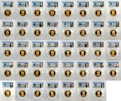 2007 - 2010, 2011 - 2016 S COMPLETE 39 Presidential $1 PCGS 70 Proof Dollar Set - Image 1 of 4