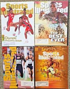 4 Sports Illustrated Magazines Olympics Atlanta 1996 Carl Lewis Michael Johnson - Picture 1 of 6