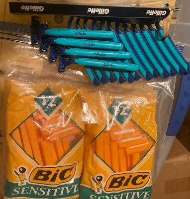 24 BIC SENSITIVE Razors + 16 Gillette Plus Twin Blades Disposables🥸 - Image 1 of 4