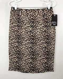 D.F.A. New York Sz 6 Pencil Straight Back Slit Skirt Knee Length Leopard NWT - Picture 1 of 10