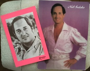 NEIL SEDAKA SOUVENIR BROCHURE ( 1982 ) WITH 1975 MENU FROM THE RIVIERA LAS VEGAS - Picture 1 of 12