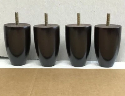P818 Patas de muebles Pies Redondos Cónicos Sofá Sofá Otomana Caoba 3.5" 4 patas Foto 1 de 2