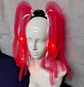 Smiffys Fun Time Neon Pink Light Up Spaghetti Head - Picture 1 of 8