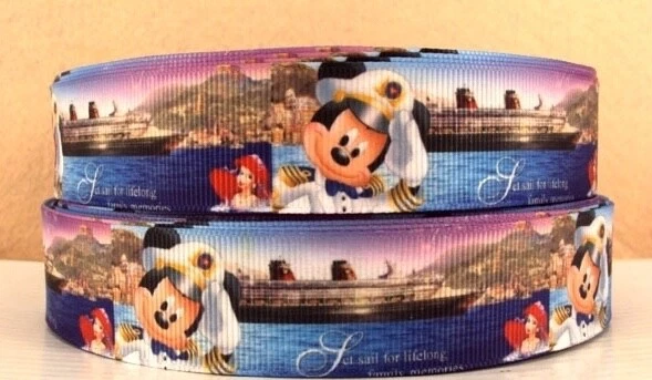 Impresión de vacaciones de crucero Disney | Cinta de grosgrain de 1" | Corte de 5 yardas Foto 1 de 1