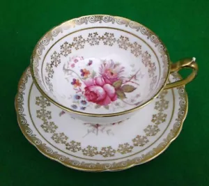 PARAGON "ROSA KOHLROSEN" FEINES BONE CHINA TEETASSE UND UNTERTASSE - A3877. - Bild 1 von 16