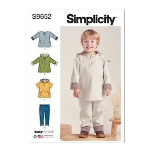 Patron De Couture Simplicité S9652 Pour Enfants Tops Et Pantalons - Afbeelding 1 van 8