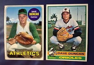 1969, 1976 TOPPS DAVE DUNCAN (2) #’s 68, 49 ATHLETICS/ ORIOLES  *FREE SHIPPING*