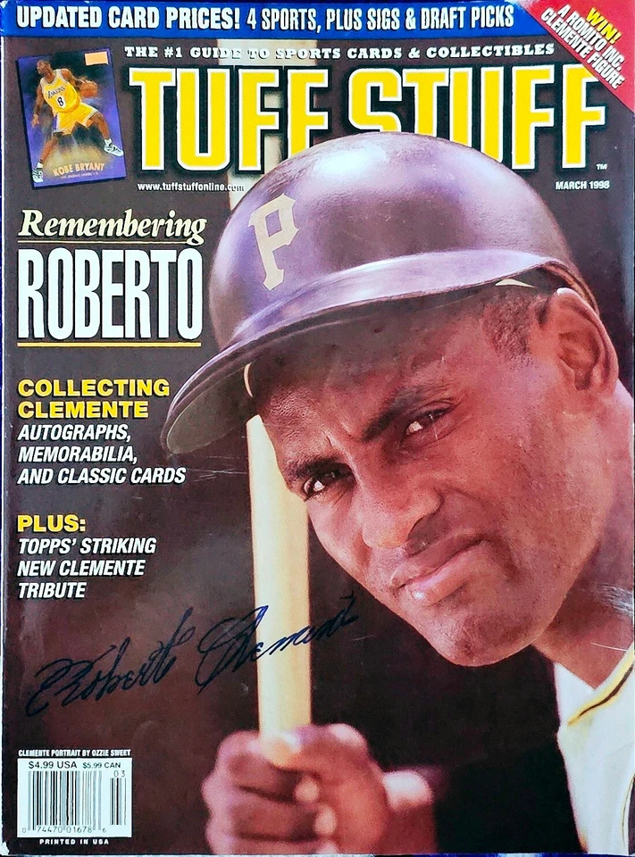 ROBERTO CLEMENTE PITTSBURGH PIRATES TUFF STUFF MAGAZINE MARCH 1998 - Image 1 of 1