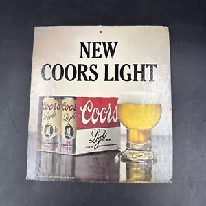 Vintage Coors Light Advertising Sign 7 x 7 1/2 70s 1978 Cardboard Hanger Decor - Picture 1 of 8