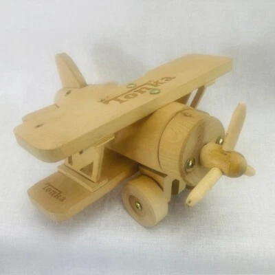 TONKA Wooden Bi-Plane with Spinning Propeller Pre-Built - Image 1 of 4